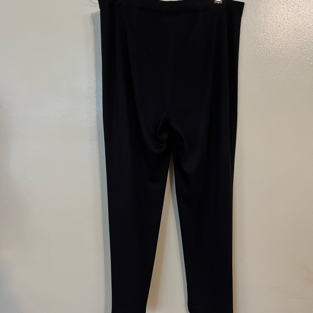 Exclusively Misook Womens Black Pull On Pants Elastic Waist Comfy M